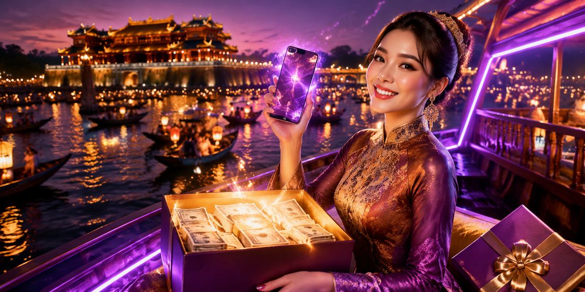 Giao dịch tài chính qua điện thoại di động tại Huế về đêm